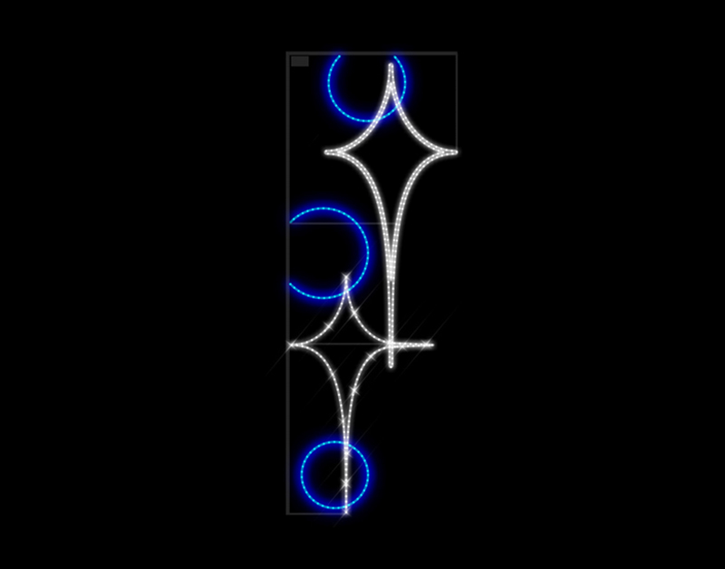 Мотив Украшение уличной витрины Белый и синий LS M005