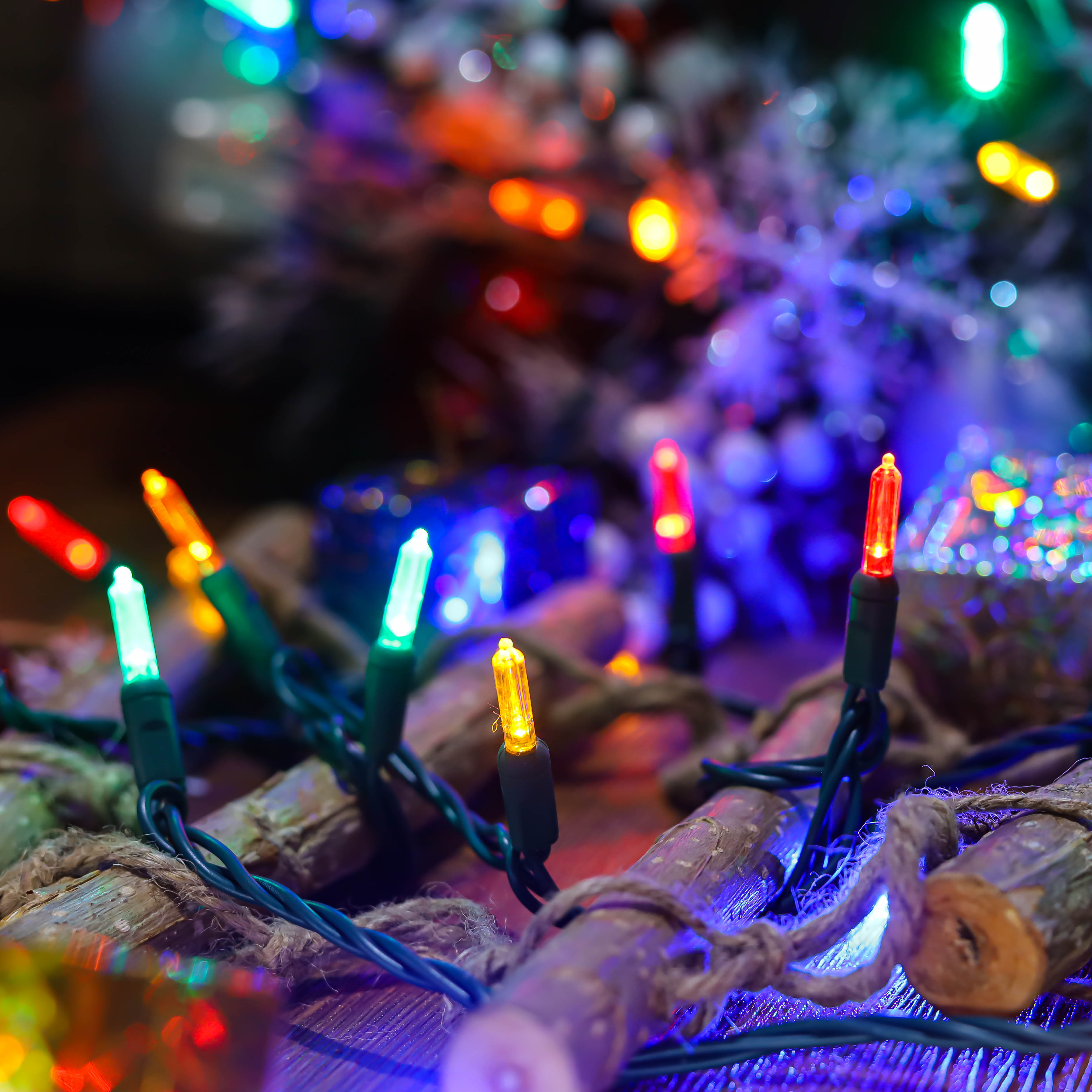 UL T5 Светодиодные рождественские огни Multi String Lights Зеленый проводной светильник водонепроницаемый на открытом воздухе 