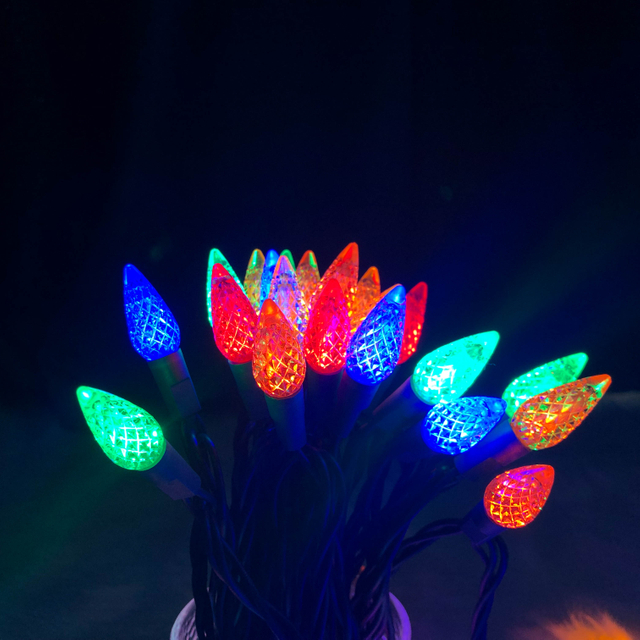 Multi UL Водонепроницаемые светодиодные рождественские огни C6 с клубникой 