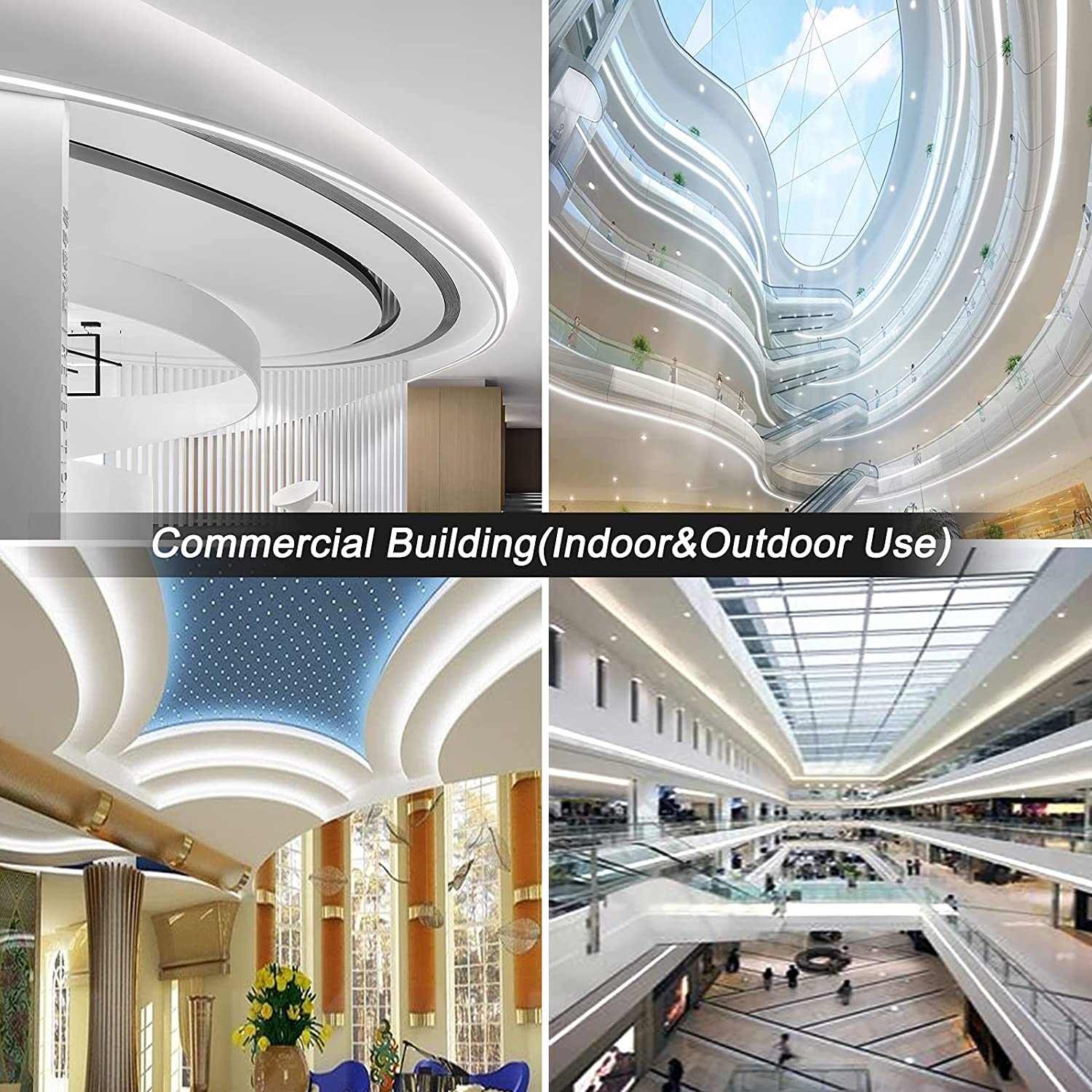 Светодиодные неоновые веревочные фонари 110 В, дневной свет, белый, сертифицирован UL