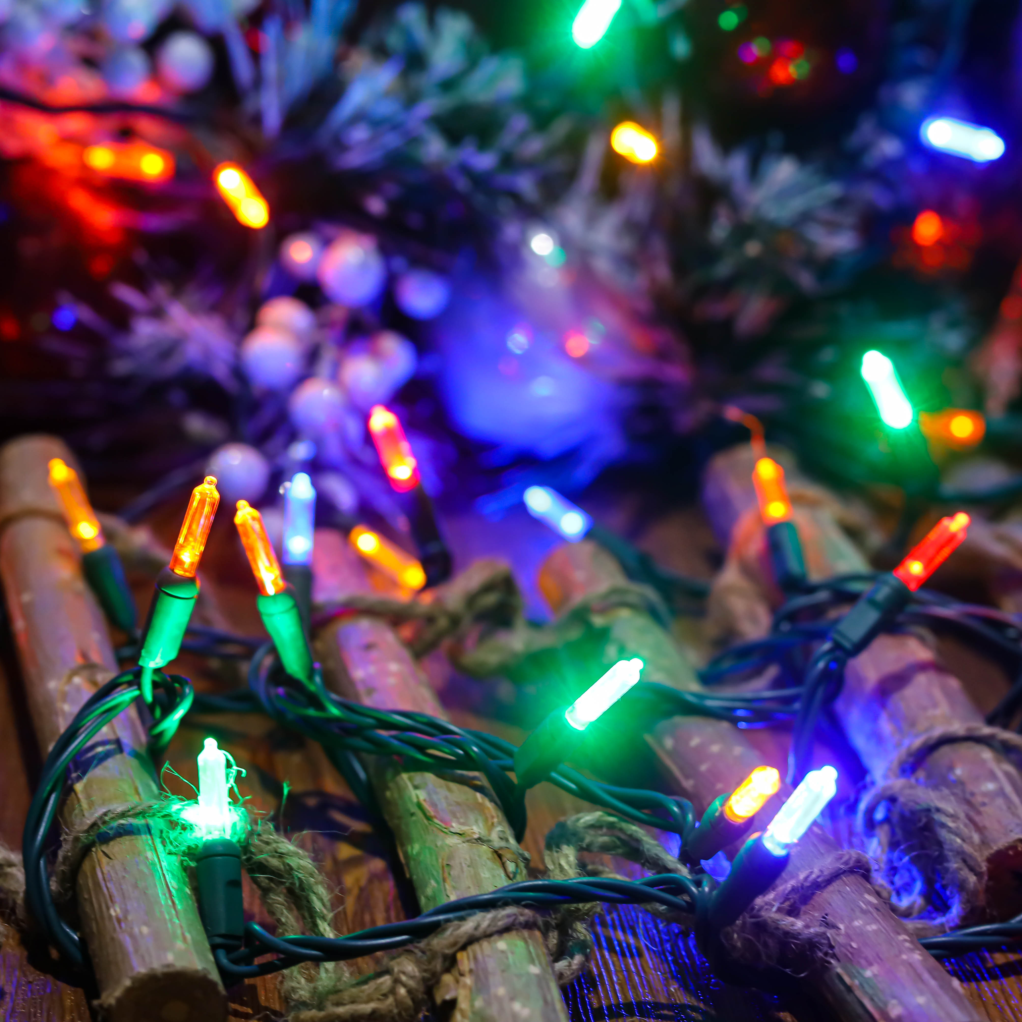 UL T5 Светодиодные рождественские огни Multi String Lights Зеленый проводной светильник водонепроницаемый на открытом воздухе 