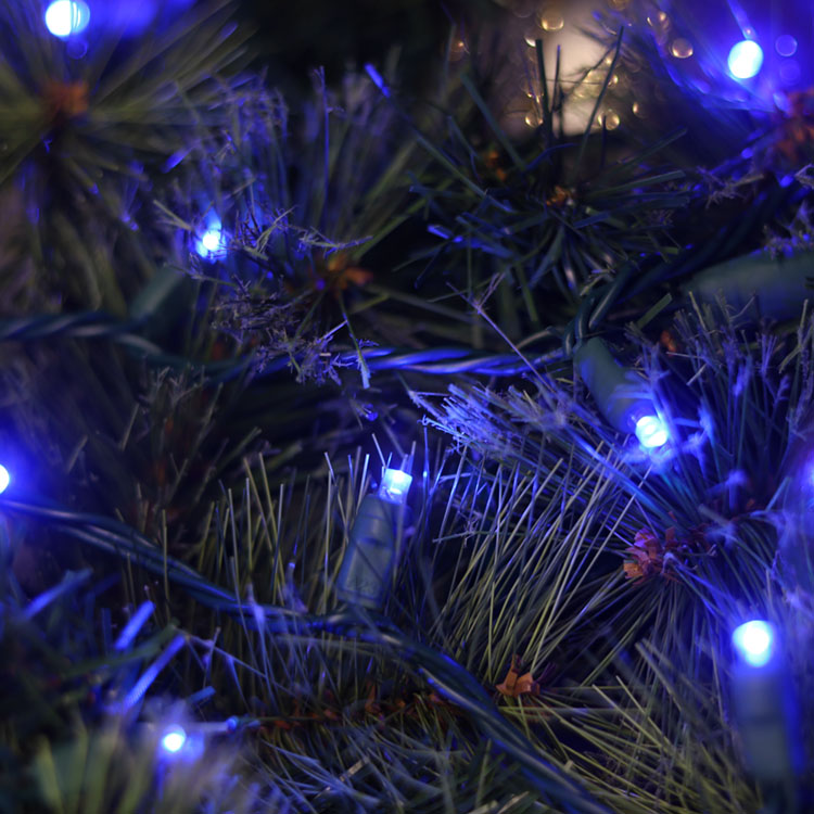 5 мм широкоугольный мини-светодиодный шнур UL синий рождественский свет установлен на открытом воздухе