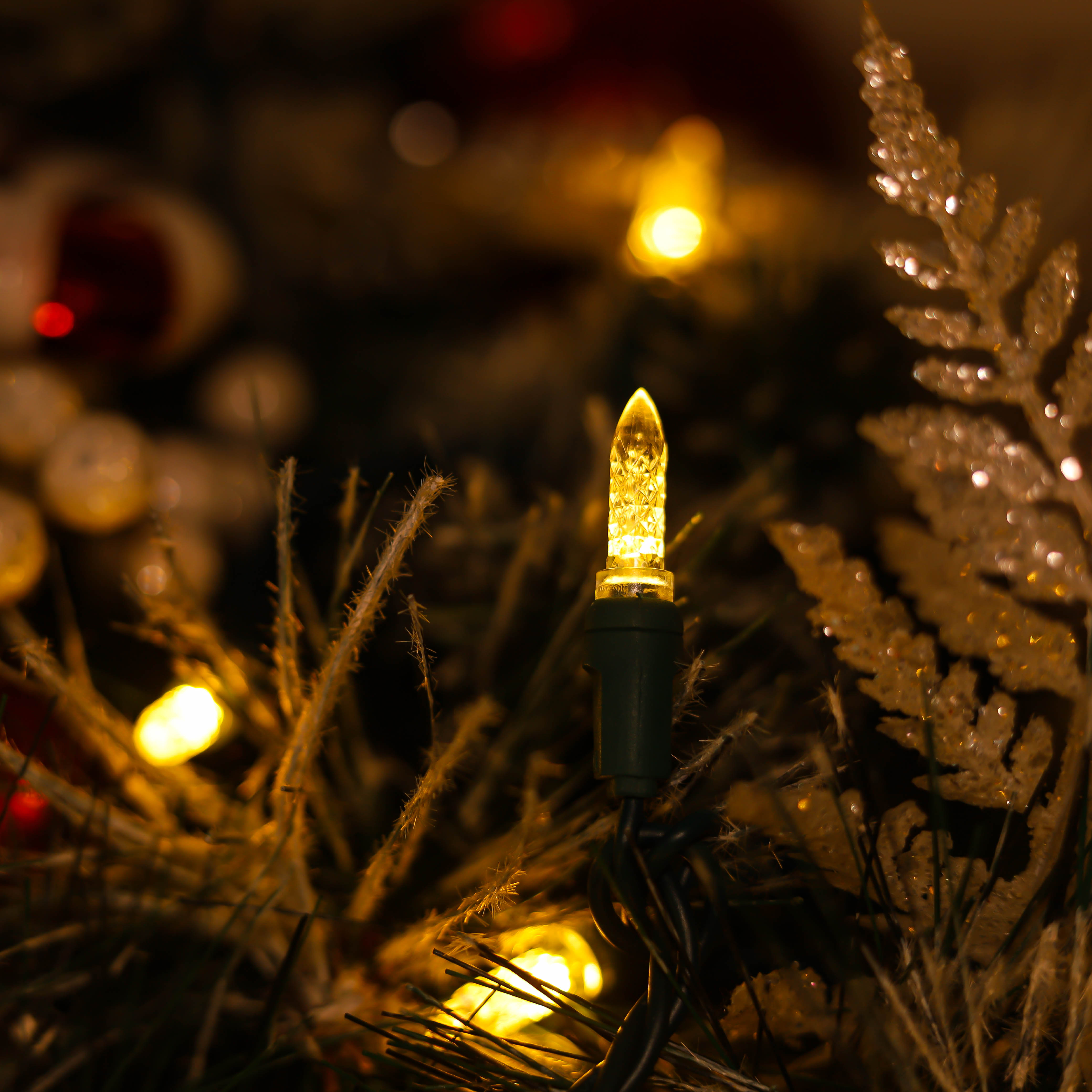 Теплые белые светодиодные рождественские гирлянды M5, сертифицированные UL