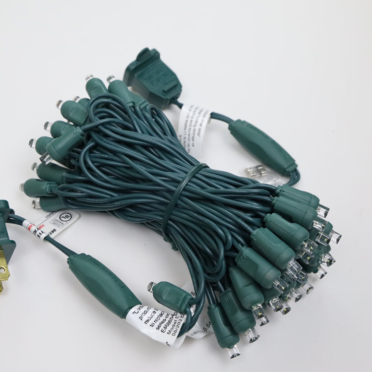 широкоугольная мини-светодиодная гирлянда 5 мм для использования на открытом воздухе, теплая белая строка рождественского света UL