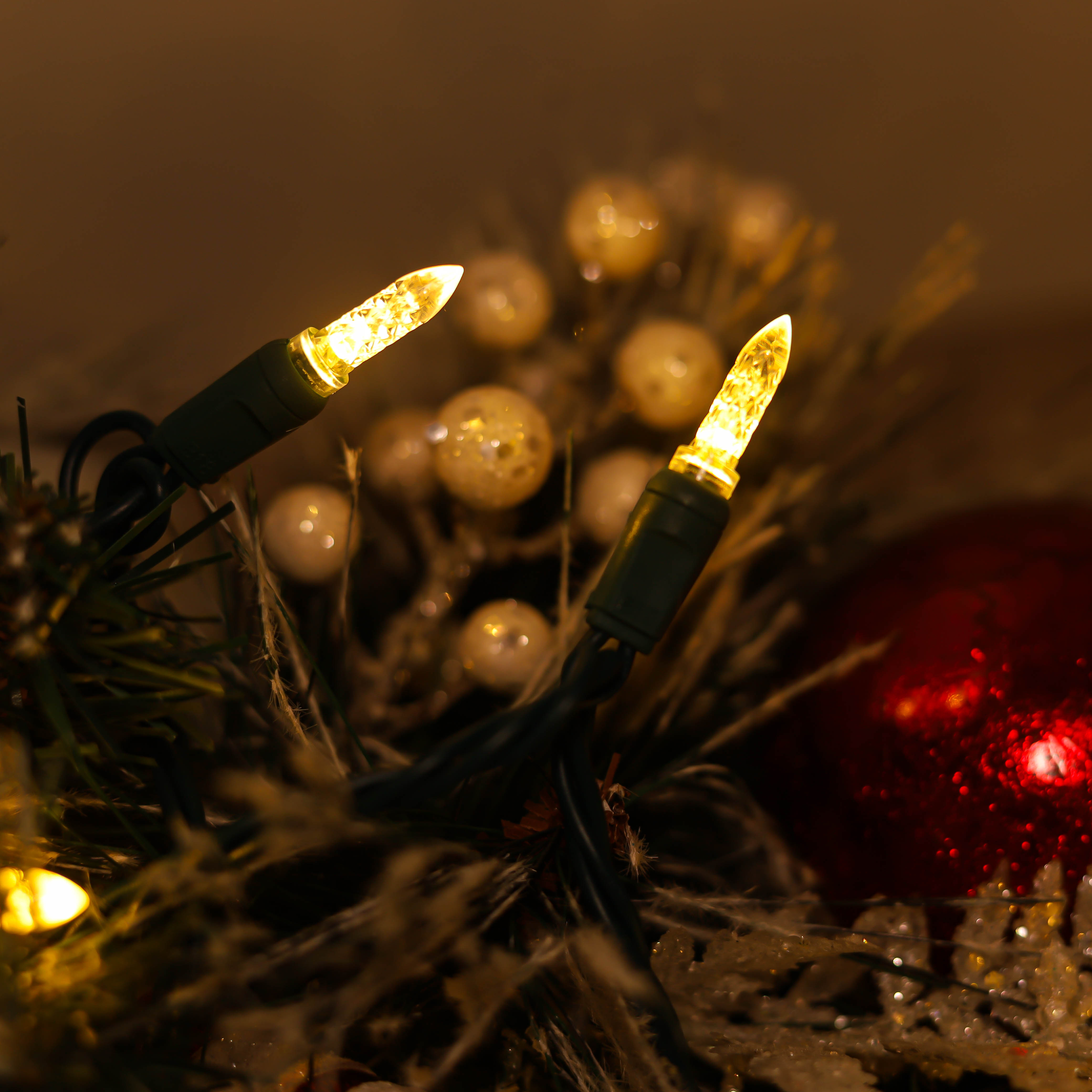 Теплые белые светодиодные рождественские гирлянды M5, сертифицированные UL