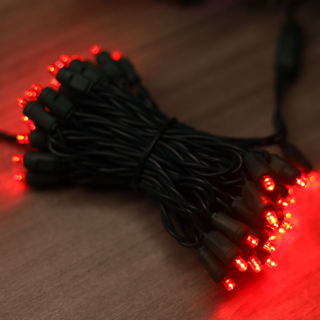 Широкоугольные мини-светодиодные гирлянды шириной 5 мм, КРАСНЫЕ гирляндные светильники, сертифицированные UL