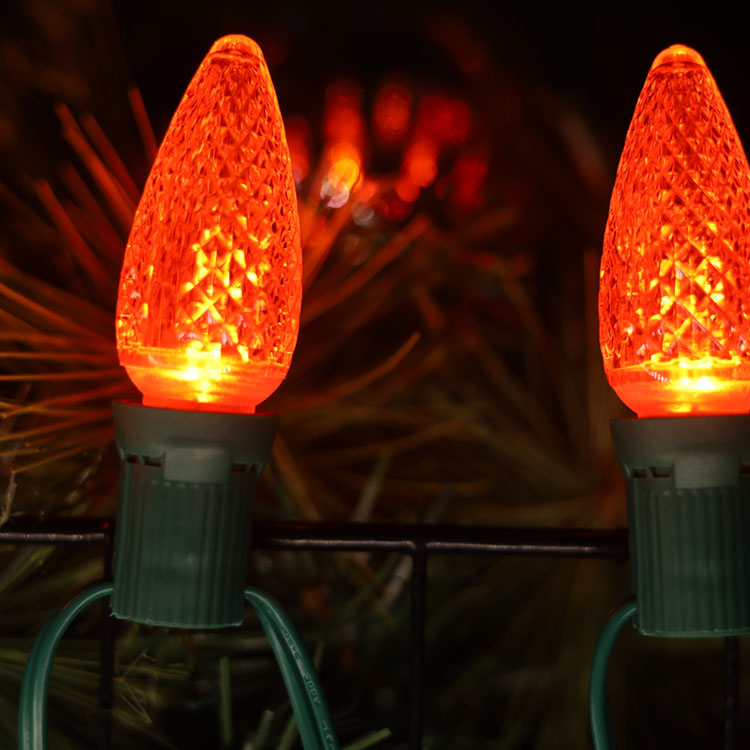 120 В UL C9 E17 Коммерческие оранжевые рождественские лампы с регулируемой яркостью