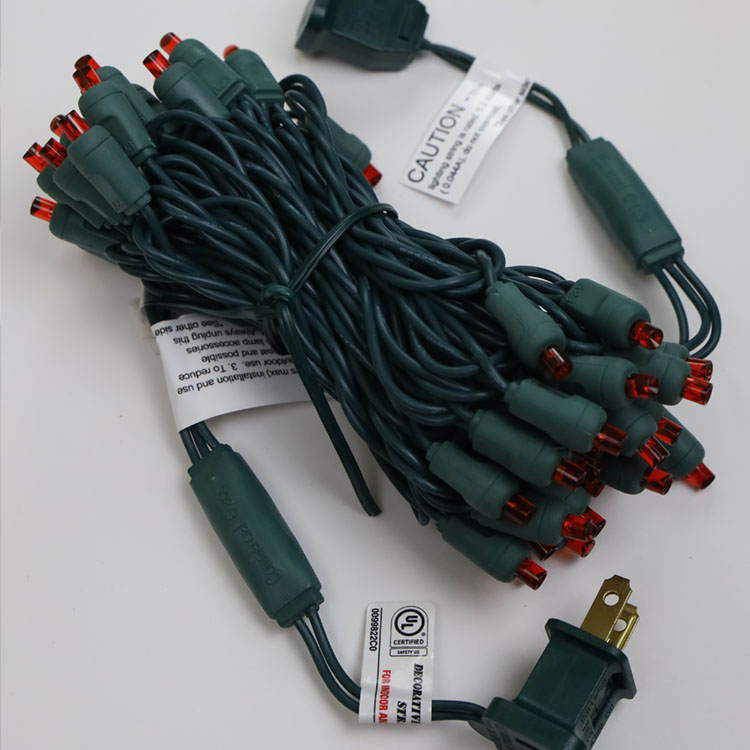 Широкоугольные мини-светодиодные гирлянды шириной 5 мм, КРАСНЫЕ гирляндные светильники, сертифицированные UL