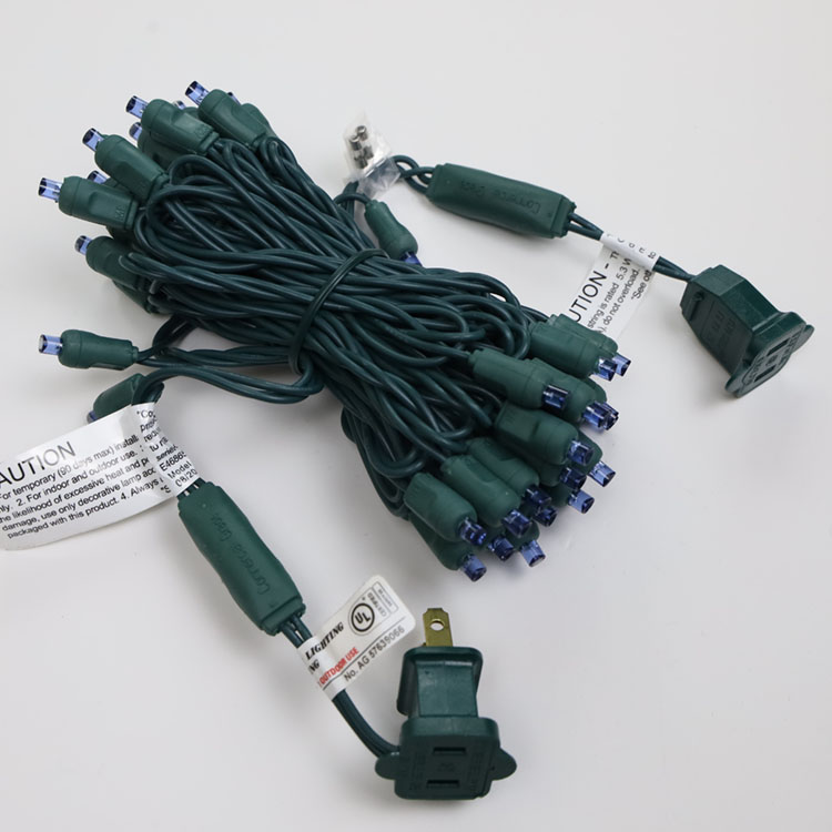 5 мм широкоугольный мини-светодиодный шнур UL синий рождественский свет установлен на открытом воздухе