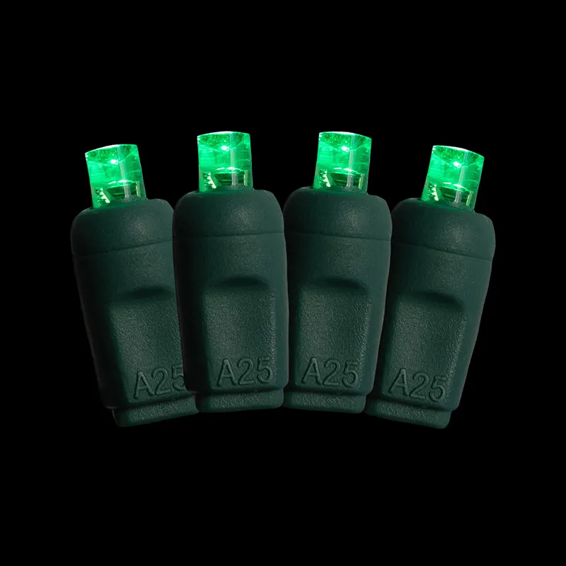 50L 5MM Коаксиальные рождественские гирлянды с интервалом 6 дюймов Зеленый Зеленый шнур