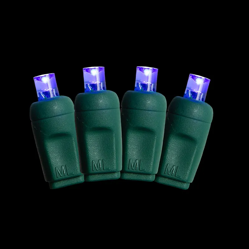 50L 5MM Коаксиальные рождественские гирлянды с интервалом 6 дюймов, сине-зеленый шнур