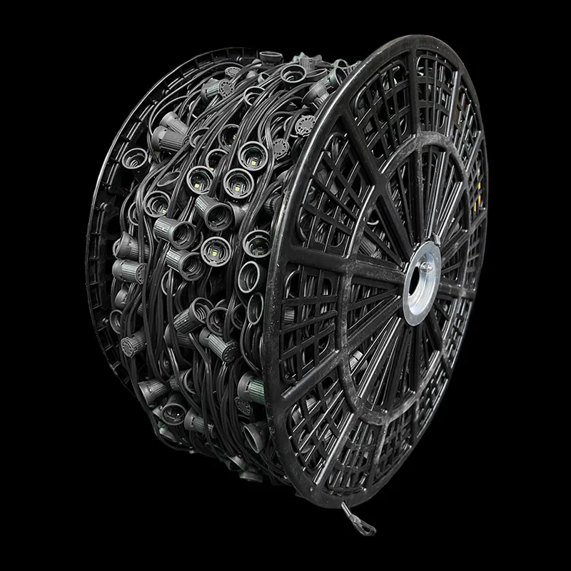 Шнур с розеткой C9 SPT-2, 1000 футов, шаг 15 дюймов, черный